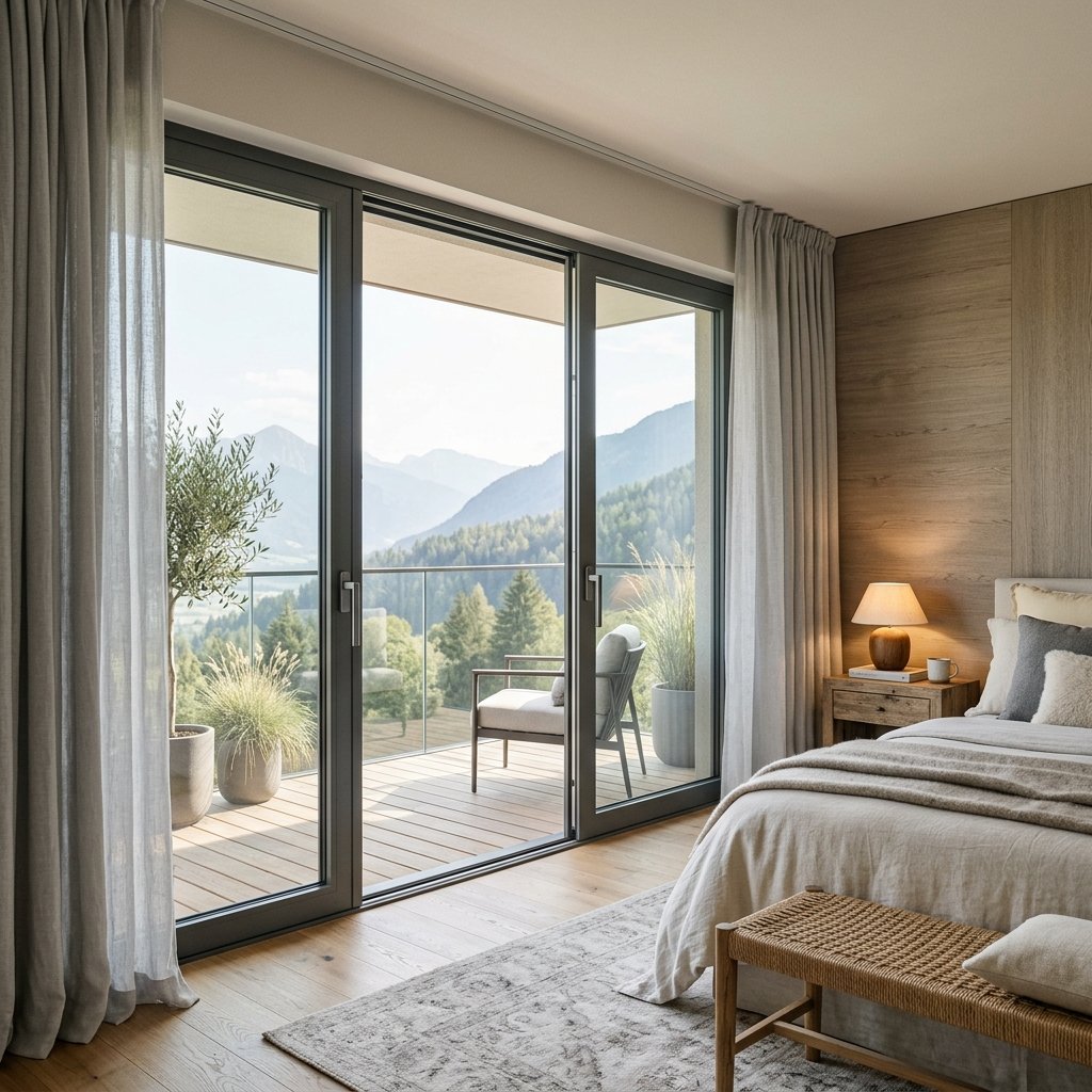 slim frame aluminum casement patio window door