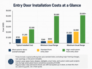 Entry Door Installation Costs at a Glance